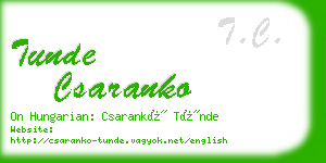 tunde csaranko business card